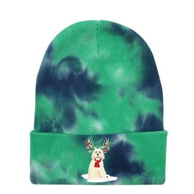 Goldendoodle Christmas Tree Light Pajama Dog Xmas Tie Dye 12in Knit Beanie