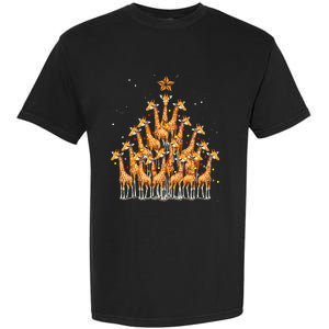 Giraffe Christmas Tree Giraffe Xmas Tree Garment-Dyed Heavyweight T-Shirt