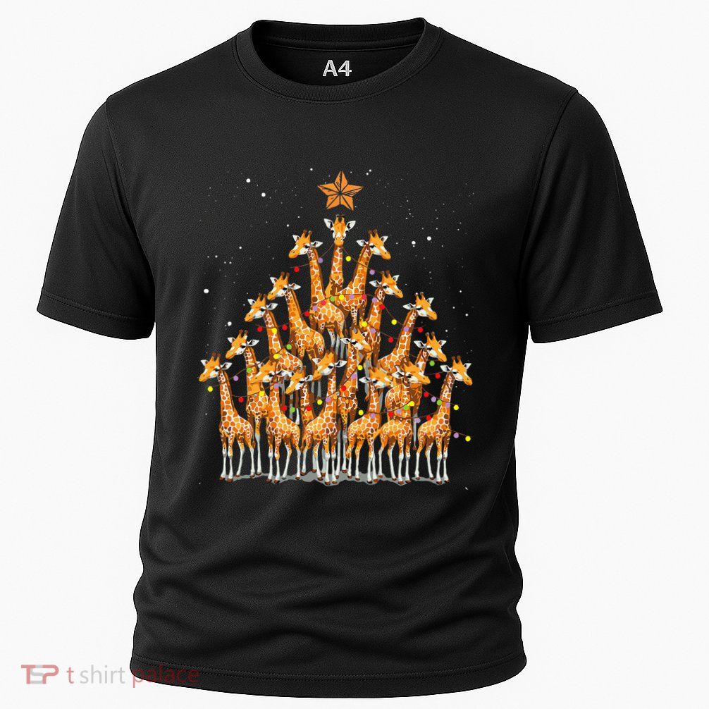 Giraffe Christmas Tree Giraffe Xmas Tree Cooling Performance Crew T-Shirt