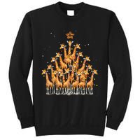 Giraffe Christmas Tree Giraffe Xmas Tree Sweatshirt