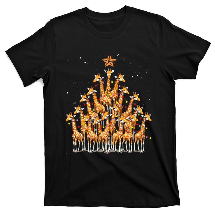 Giraffe Christmas Tree Giraffe Xmas Tree T-Shirt