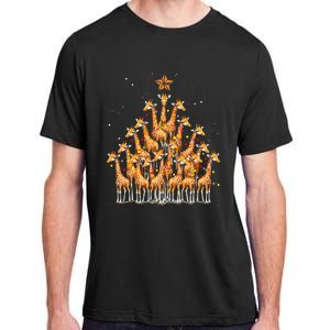 Giraffe Christmas Tree Giraffe Xmas Tree Adult ChromaSoft Performance T-Shirt