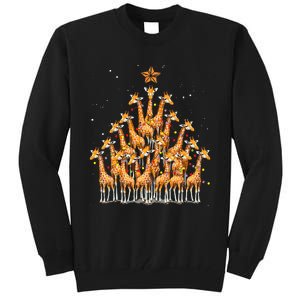 Giraffe Christmas Tree Giraffe Xmas Tree Tall Sweatshirt