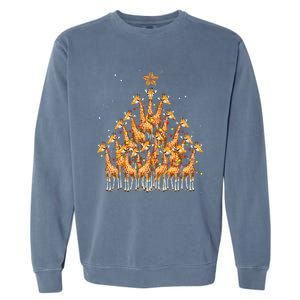 Giraffe Christmas Tree Giraffe Xmas Tree Garment-Dyed Sweatshirt