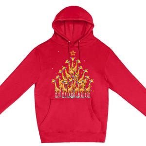 Giraffe Christmas Tree Giraffe Xmas Tree Premium Pullover Hoodie