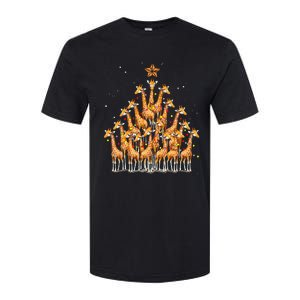 Giraffe Christmas Tree Giraffe Xmas Tree Softstyle CVC T-Shirt