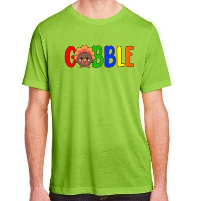 Gobble Colorful Turkey Thanksgiving Adult ChromaSoft Performance T-Shirt