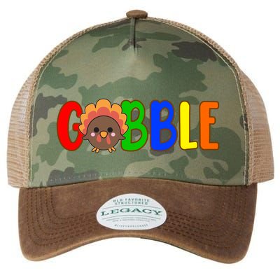 Gobble Colorful Turkey Thanksgiving Legacy Tie Dye Trucker Hat