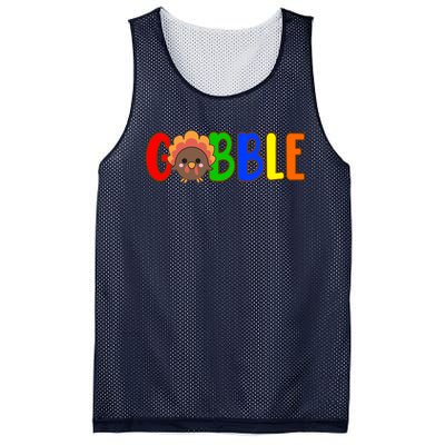 Gobble Colorful Turkey Thanksgiving Mesh Reversible Basketball Jersey Tank