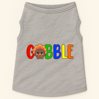 Gobble Colorful Turkey Thanksgiving Doggie Tank