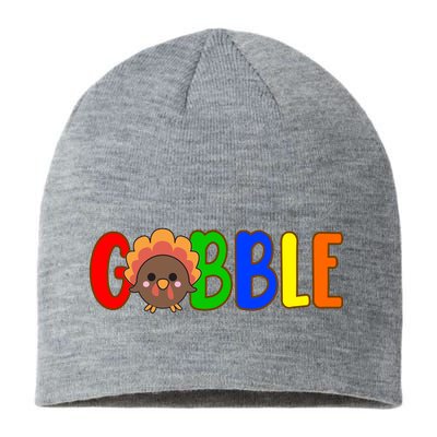 Gobble Colorful Turkey Thanksgiving Sustainable Beanie