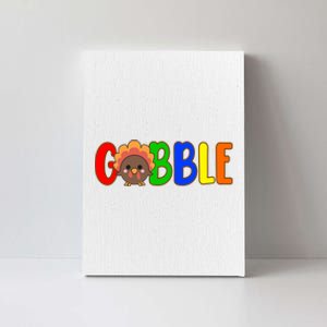 Gobble Colorful Turkey Thanksgiving Canvas