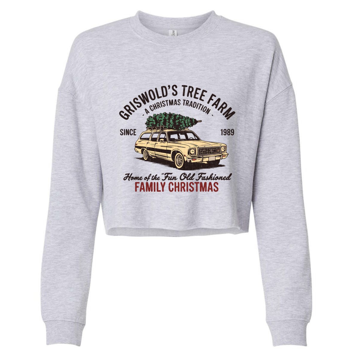 Griswold Christmas Tree Farm Vintage 1989 Classic Cropped Pullover Crew