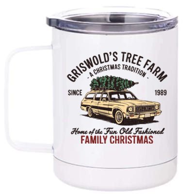 Griswold Christmas Tree Farm Vintage 1989 Classic 12 oz Stainless Steel Tumbler Cup