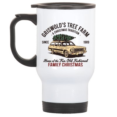 Griswold Christmas Tree Farm Vintage 1989 Classic Stainless Steel Travel Mug