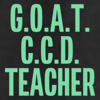 Goat Ccd Teacher Greatest Of All Time Funny Catholic School Gift 7 Panel Mesh Trucker Snapback Hat