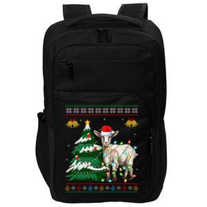 Goat Christmas Tree Lights Santa Goat Ugly Xmas Great Gift Impact Tech Backpack