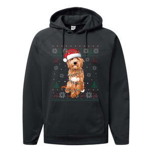 Goldendoodle Christmas Ugly Sweater Funny Dog Lover Xmas Performance Fleece Hoodie