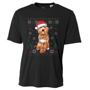 Goldendoodle Christmas Ugly Sweater Funny Dog Lover Xmas Cooling Performance Crew T-Shirt