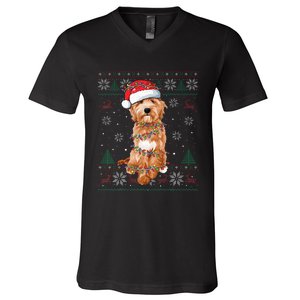 Goldendoodle Christmas Ugly Sweater Funny Dog Lover Xmas V-Neck T-Shirt