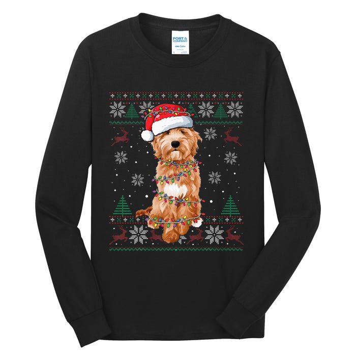 Goldendoodle Christmas Ugly Sweater Funny Dog Lover Xmas Tall Long Sleeve T-Shirt