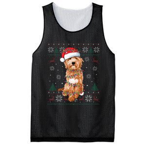 Goldendoodle Christmas Ugly Sweater Funny Dog Lover Xmas Mesh Reversible Basketball Jersey Tank