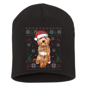 Goldendoodle Christmas Ugly Sweater Funny Dog Lover Xmas Short Acrylic Beanie