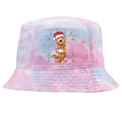 Goldendoodle Christmas Ugly Sweater Funny Dog Lover Xmas Tie-Dyed Bucket Hat