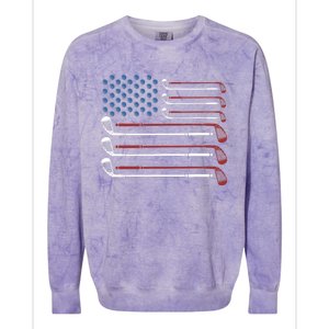 Golf Clubs USA Flag Red White And Blue Colorblast Crewneck Sweatshirt