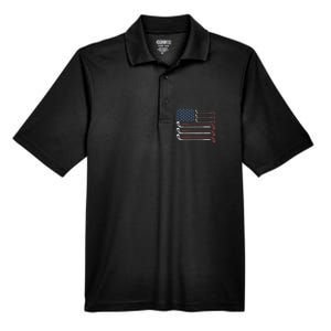 Golf Clubs USA Flag Red White And Blue Men's Origin Performance Pique Polo