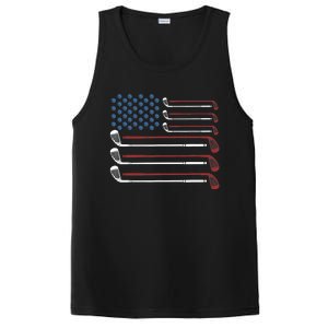 Golf Clubs USA Flag Red White And Blue PosiCharge Competitor Tank