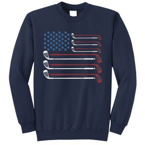 Golf Clubs USA Flag Red White And Blue Sweatshirt