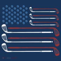 Golf Clubs USA Flag Red White And Blue Baby Bodysuit