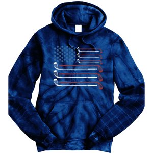 Golf Clubs USA Flag Red White And Blue Tie Dye Hoodie