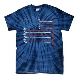 Golf Clubs USA Flag Red White And Blue Tie-Dye T-Shirt