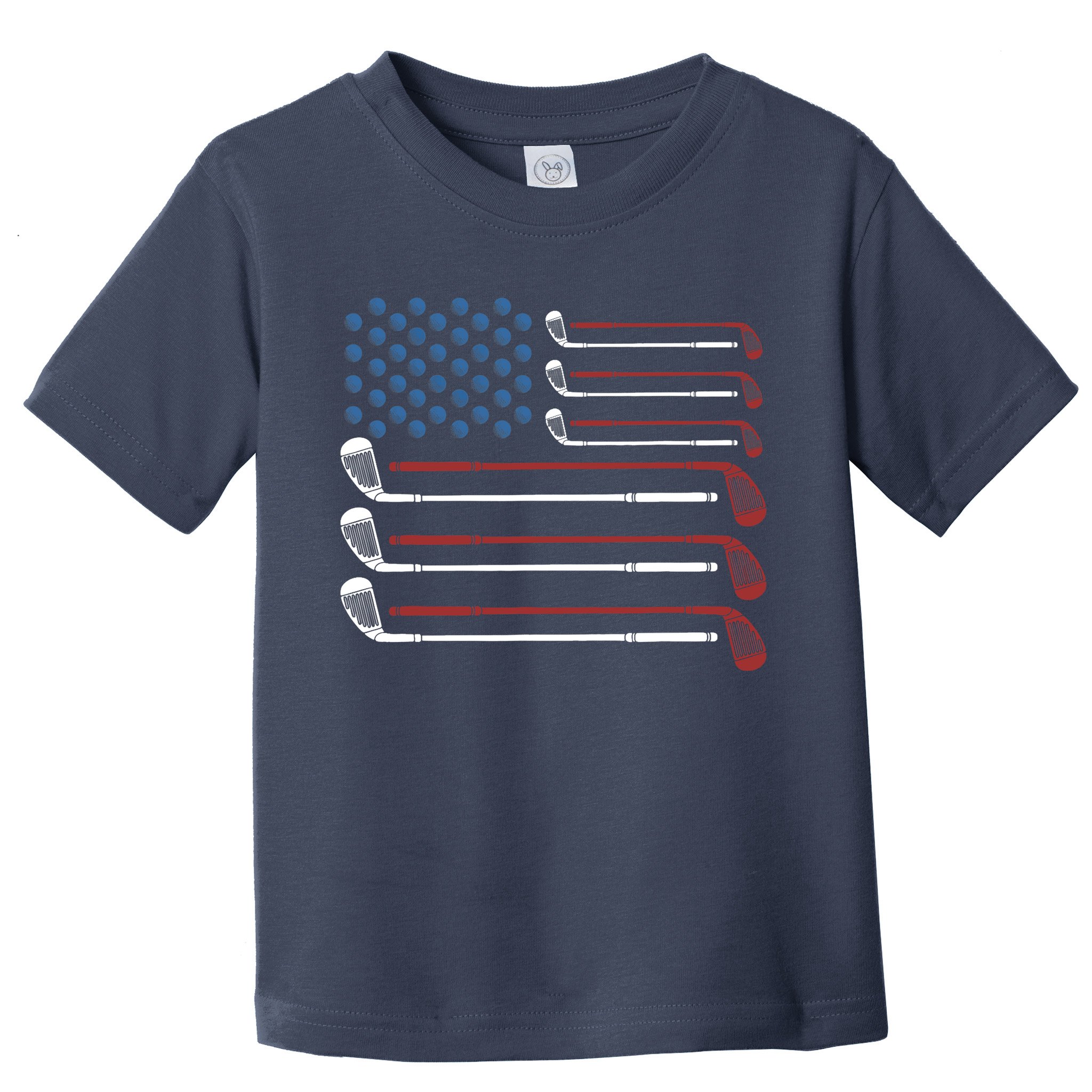 Golf Clubs USA Flag Red White And Blue Toddler T-Shirt