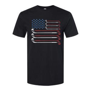 Golf Clubs USA Flag Red White And Blue Softstyle CVC T-Shirt