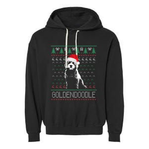 Goldendoodle Christmas Ugly Sweater Santa Dog Lover Funny Garment-Dyed Fleece Hoodie