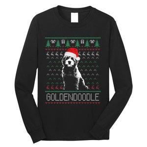 Goldendoodle Christmas Ugly Sweater Santa Dog Lover Funny Long Sleeve Shirt