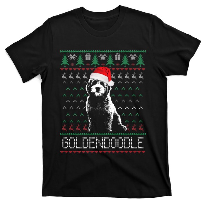 Goldendoodle Christmas Ugly Sweater Santa Dog Lover Funny T-Shirt