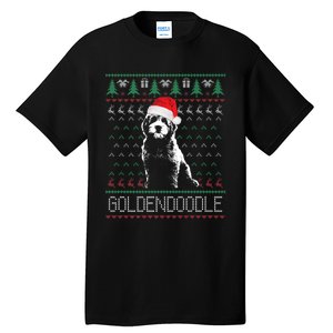 Goldendoodle Christmas Ugly Sweater Santa Dog Lover Funny Tall T-Shirt