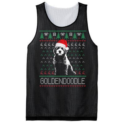 Goldendoodle Christmas Ugly Sweater Santa Dog Lover Funny Mesh Reversible Basketball Jersey Tank