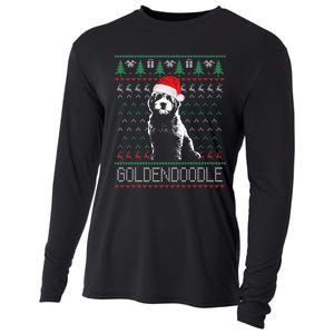 Goldendoodle Christmas Ugly Sweater Santa Dog Lover Funny Cooling Performance Long Sleeve Crew