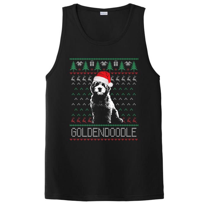 Goldendoodle Christmas Ugly Sweater Santa Dog Lover Funny PosiCharge Competitor Tank