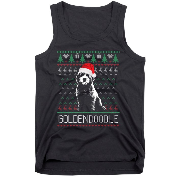 Goldendoodle Christmas Ugly Sweater Santa Dog Lover Funny Tank Top