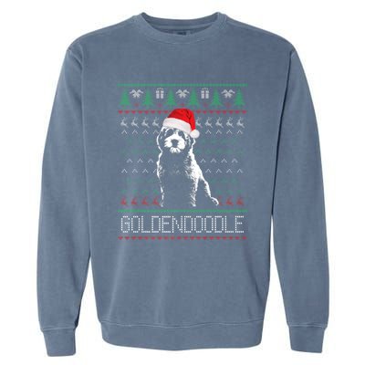 Goldendoodle Christmas Ugly Sweater Santa Dog Lover Funny Garment-Dyed Sweatshirt