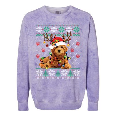 Goldendoodle Christmas Ugly Sweater Funny Dog Lover Xmas Great Gift Colorblast Crewneck Sweatshirt