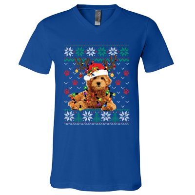 Goldendoodle Christmas Ugly Sweater Funny Dog Lover Xmas Great Gift V-Neck T-Shirt