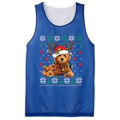 Goldendoodle Christmas Ugly Sweater Funny Dog Lover Xmas Great Gift Mesh Reversible Basketball Jersey Tank