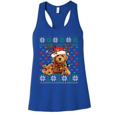 Goldendoodle Christmas Ugly Sweater Funny Dog Lover Xmas Great Gift Women's Racerback Tank